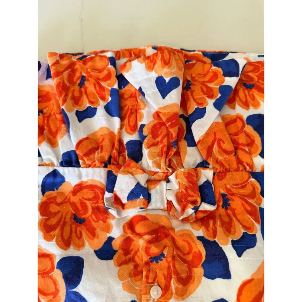 Janie and Jack Girls Floral Slub Cotton Dress 6-12 Months